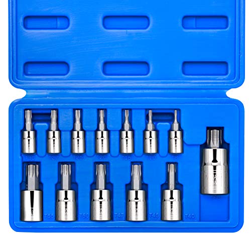 Product Cover Neiko 10071A Torx Bit Socket Set, Metric, T8-T60 | 13-Piece Set, S2 and Cr-V Steel, 1/4