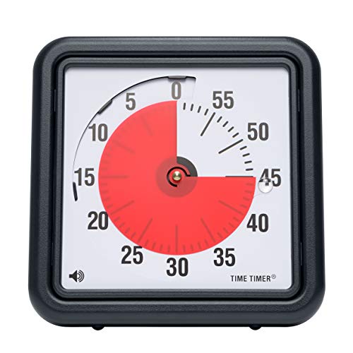 Product Cover Time Timer Original 8 inch; 60 Minute Visual Timer - Classroom Or Meeting Countdown Clock for Kids and Adults (Black)
