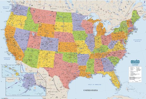 Product Cover House of Doolittle Write On/Wipe Off Laminated United States Map 50 x 33 Inch (HOD720)