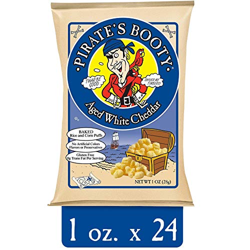 Product Cover Pirate's Booty Snack Puffs, Aged White Cheddar, 1 Ounce (Pack of 24)