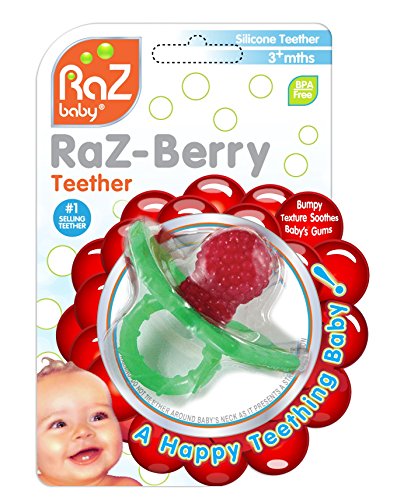 Product Cover RaZbaby RaZ-Berry Silicone Teether/Multi-Texture Design/Hands Free Design/Red