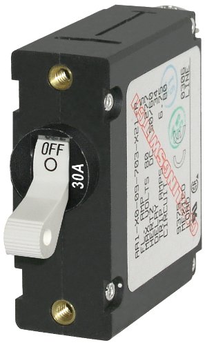 Product Cover Blue Sea Systems A-Series White Toggle Circuit Breaker - Single Pole, 30A
