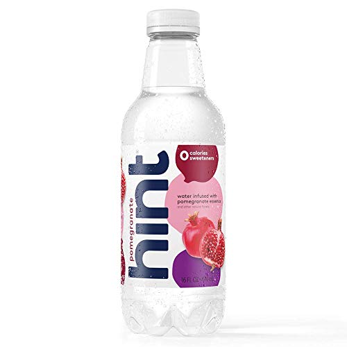Product Cover Hint Water Pomegranate, (Pack of 12) 16 Ounce Bottles, Pure Water Infused with Pomegranate, Zero Sugar, Zero Calories, Zero Sweeteners, Zero Preservatives, Zero Artificial Flavors