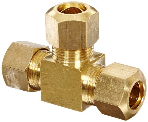 Product Cover Anderson Metals 50064 Brass Compression Tube Fitting, Tee, 1/4