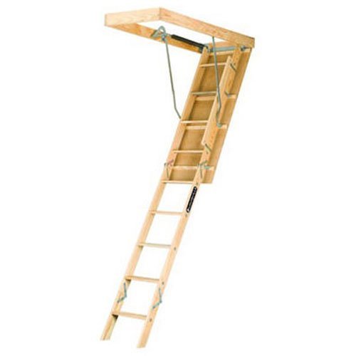 Product Cover Louisville Ladder 22.5-by-54-Inch Wooden Attic Ladder, Fits 8-Foot 9-Inch to 10-Foot Ceiling Height, 250-Pound Capacity, L224P