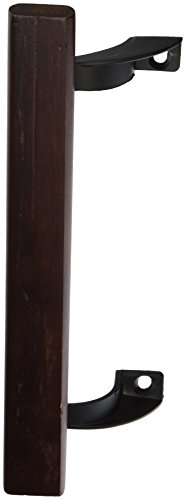 Product Cover Prime-Line Products C 1190 Sliding Glass Door Pull Handle, 6-1/2 in. - 6-5/8 in. Hole Centers, Black Diecast Supports w/Wood Handle