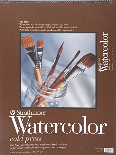 Product Cover Strathmore 440-5 400 Series Watercolor Pad, Cold Press, Wire Bound, 12 Sheets, 18/24