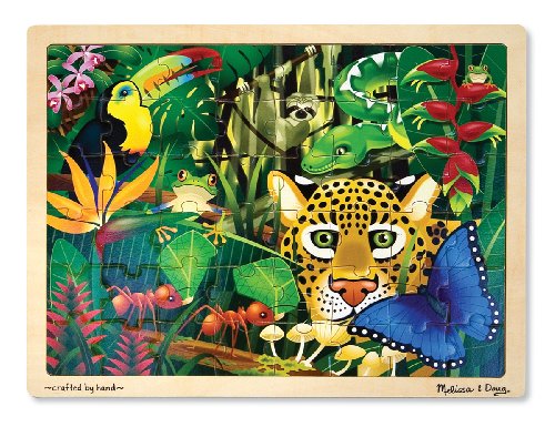 Product Cover Melissa & Doug Rainforest Wooden Jigsaw Puzzle With Storage Tray (48 pcs)