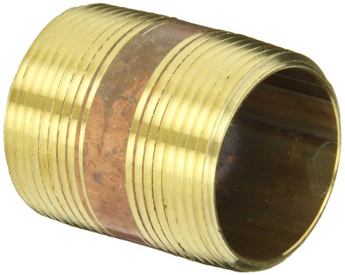 Product Cover Anderson Metals 38300 Lead Free Red Brass Pipe Fitting, Nipple, 1-1/4