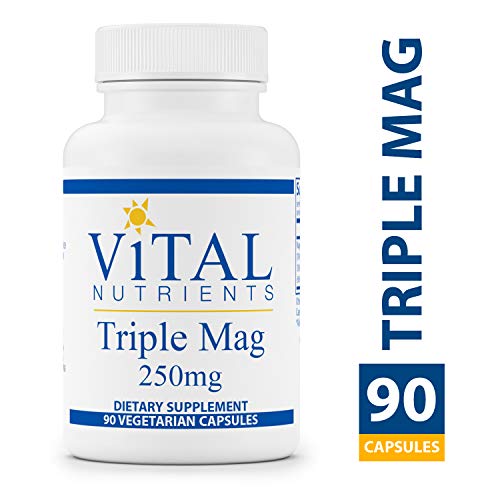 Product Cover Vital Nutrients - Triple Mag 250 mg - Magnesium for Enhanced Absorption and Metabolism - Contains Magnesium Oxide, Malate and Glycinate - 90 Vegetarian Capsules per Bottle