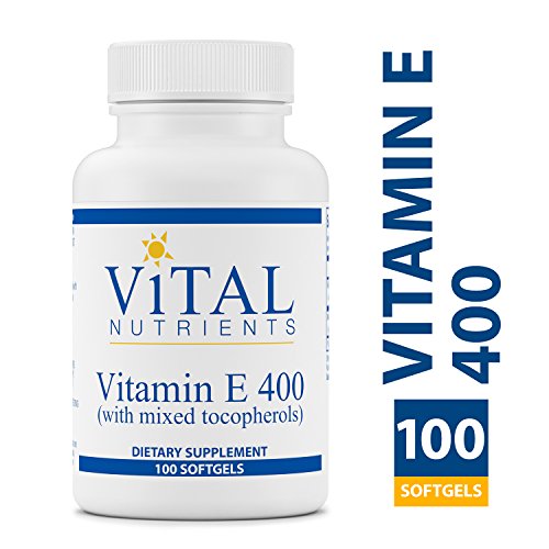Product Cover Vital Nutrients - Vitamin E 400 (with Mixed Tocopherols) - Potent Antioxidant and Cardiovascular Support - 100 Softgels per Bottle