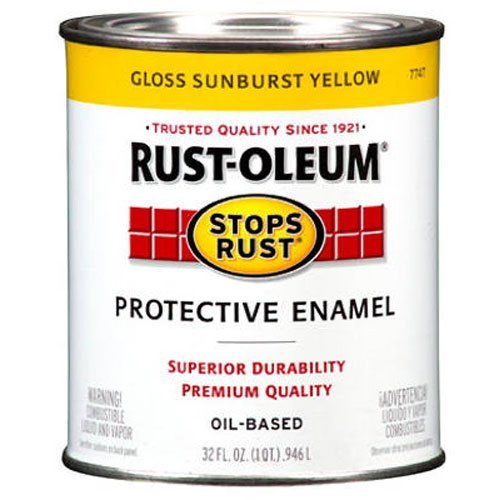 Product Cover Rust-Oleum 7747502 Protective Enamel Paint Stops Rust, 32-Ounce, Sunburst Yellow