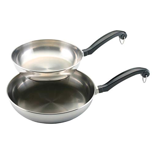 Product Cover Farberware 71229 Classic Stainless Steel Frying Pan Set / Fry Pan Set / Stainless Steel Skillet Set - 8.25 Inch and 10 Inch, Silver