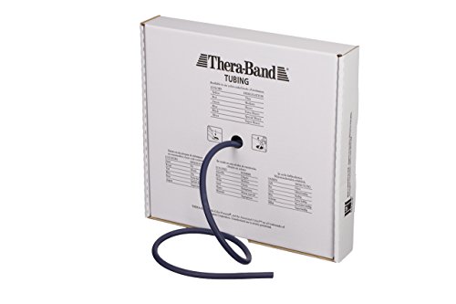 Product Cover TheraBand Resistance Tubes, Professional Latex Elastic Tubing for Full Body, Core Exercise, Physical Therapy, Lower Pilates, at-Home Workout, Rehab, 25 Foot, Blue, Extra Heavy, Intermediate Level 2
