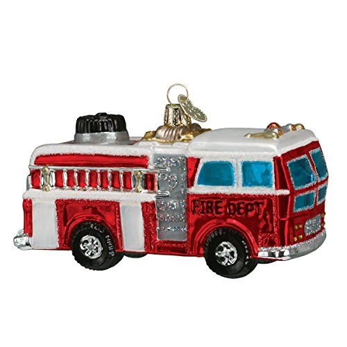 Product Cover Old World Christmas Ornaments: Fire Truck Glass Blown Ornaments for Christmas Tree