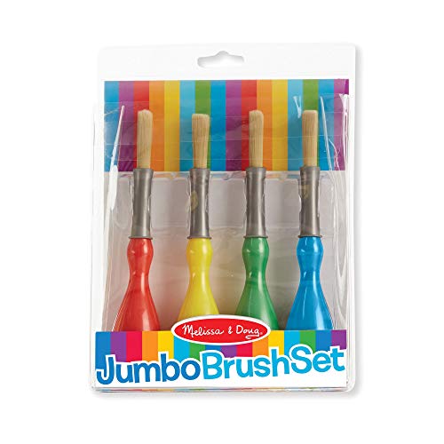 Product Cover Melissa & Doug Jumbo Paint Brush Set (Arts & Crafts, Easy-to-Grip Handles, Ideal for Beginners, Handy Storage Pouch, Great Gift for Girls and Boys - Best for 2, 3, and 4 Year Olds)