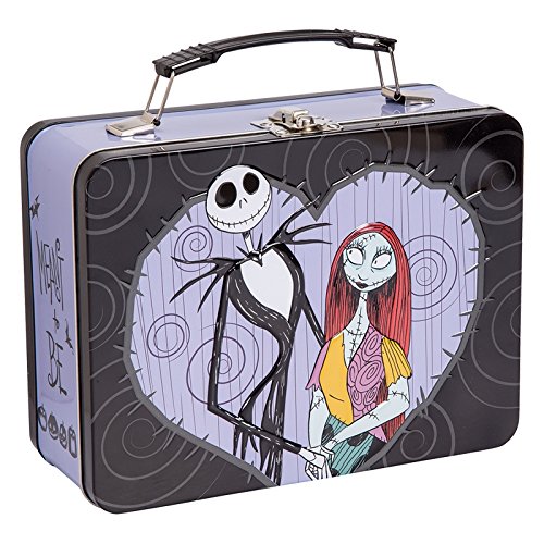 Product Cover Vandor The Nightmare Before Christmas Jack and Sally Large Tin Tote, 3.5 x 7.5 x 9 Inches (84070)