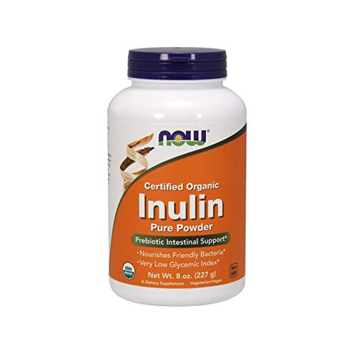 Product Cover NOW Supplements, Inulin Prebiotic Pure Powder, Certified Organic, Non-GMO Project Verified, Intestinal Support*, 8-Ounce