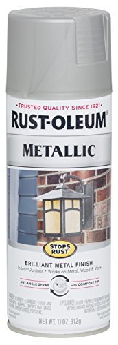 Product Cover Rust-Oleum 7277830 Stops Rust Metallic Spray Paint, 11 oz, Matte Nickel