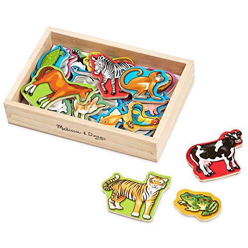 Product Cover Melissa & Doug Wooden Animal Magnets (Developmental Toys, Wooden Storage Case, 20 Animal-Inspired Magnets, 8