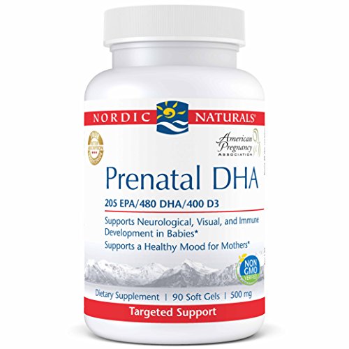 Product Cover Nordic Naturals Pro Prenatal DHA - 480 mg DHA, 400 IU D3, Targeted Support for Neurological, Visual, and Immune Development in Babies and a Healthy Mood in Mothers*, Unflavored, 90 Soft Gels