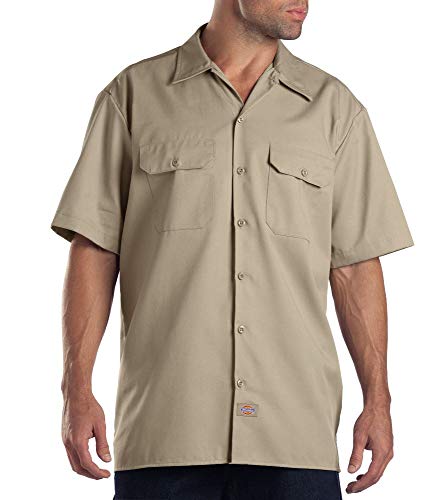 Product Cover Dickies Men's Big and Tall Short Sleeve Work Shirt, Khaki, Medium