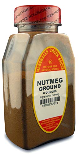 Product Cover NUTMEG GROUND FRESHLY PACKED IN LARGE JARS, spices, herbs, seasonings, 6 ounce