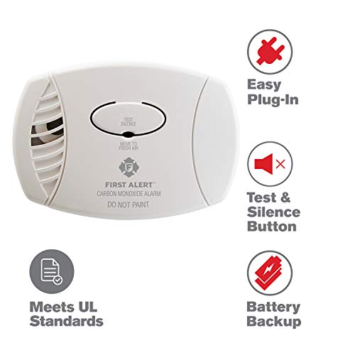 Product Cover First Alert CO605 Plug-In Battery Backup CO Alarm, 1 pack, White