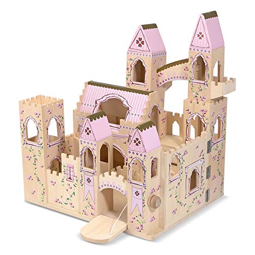 Product Cover Melissa & Doug Folding Princess Castle Wooden Dollhouse (Pretend Play Set, 27
