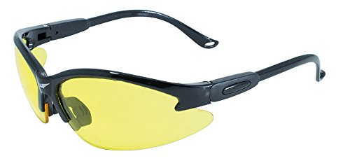 Product Cover Global Vision Eyewear Cougar Safety Glasses, Yellow Tint Lens, Black Frame