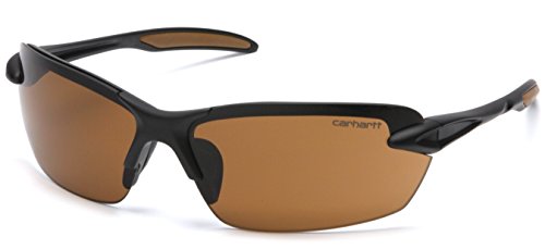 Product Cover Carhartt Spokane Lightweight Half-Frame Safety Glasses, Black Frame, Sandstone Bronze Lens