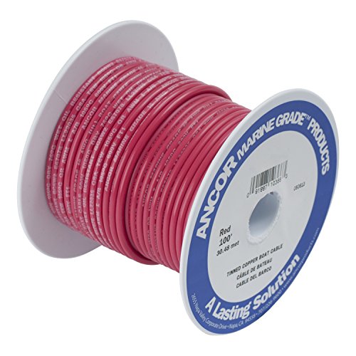 Product Cover Ancor 108802 Marine Grade Electrical Primary Tinned Copper Boat Wiring (10-Gauge, Red, 25-Feet)