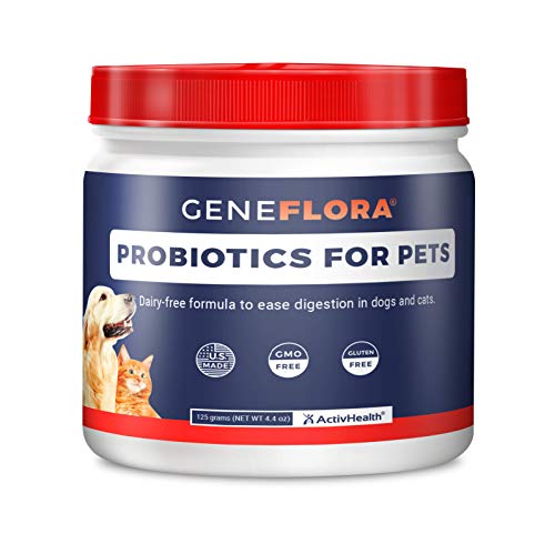 Product Cover Geneflora Digestive Enzymes and Probiotics for Dogs, Cats, Rabbits and More to Boost Immunity, Relieve Allergies, Reduce Doggy Breath, Reduce Diarrhea and Gas, and Promote Regular Bowel Movements