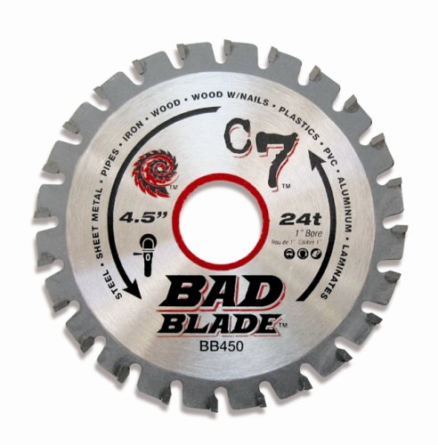 Product Cover KwikTool USA BB450 C7 Bad Blade 4-1/2-Inch 24 Tooth with 1-Inch Arbor And 7/8-Inch, 5/8-Inch
