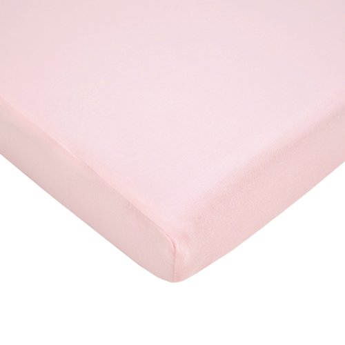 Product Cover American Baby Company 100% Natural Cotton Value Jersey Knit Fitted Portable/Mini-Crib Sheet, Pink, Soft Breathable, for Girls, Pack of 1