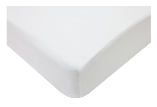 Product Cover American Baby Company Heavenly Soft Chenille Fitted Crib Sheet for Standard Crib and Toddler Mattresses, White, for Boys and Girls, Pack of 1