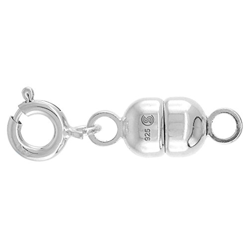 Product Cover Sterling Silver 6 mm Magnetic Clasp Converter for Necklaces Italy, Large Size