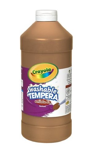 Product Cover Crayola Tempera Washable Paint 32-Ounce Plastic Squeeze Bottle, Brown