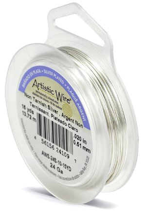 Product Cover Artistic Wire 24-Gauge Tarnish Resistant Silver Wire, 15-Yard