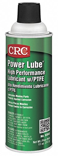Product Cover CRC Power Lube Industrial High Performance Lubricant with PTFE, 16 oz. (Net weight: 11 oz)  Aerosol Can, Light Amber/White