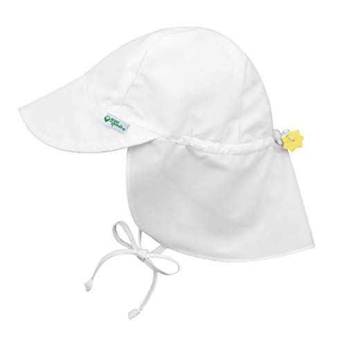 Product Cover i play. by green sprouts Baby UPF 50+ Sun Protection Flap Hat, White, 9-18 months