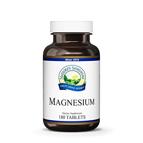 Product Cover Nature's Sunshine Magnesium, 250mg, 180 Tablets, Supports Both The Nervous and Structural Systems by Helping Muscles Relax and Maximize Energy Production