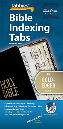 Product Cover Tabbies Gold-Edged Bible Indexing Tabs, Old & New Testament, 80 Tabs Including 64 Books & 16 Reference Tabs (58331)