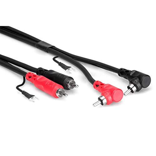 Product Cover Hosa CRA-202DJ Dual RCA to Dual Right Angle RCA with Ground Wire Stereo Interconnect Cable, 2 Meters