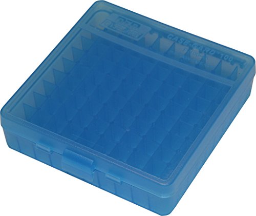 Product Cover MTM 100 Round Flip-Top Ammo Box 40/45/10MM Cal (Clear Blue)