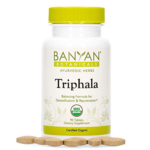 Product Cover Banyan Botanicals Triphala Tablets - Organic Triphala Supplement with Amla, Haritaki & Bibhitaki - for Daily Detoxifying, Cleansing, Rejuvenating* - 90 Tablets - Non-GMO Sustainably Sourced Vegan