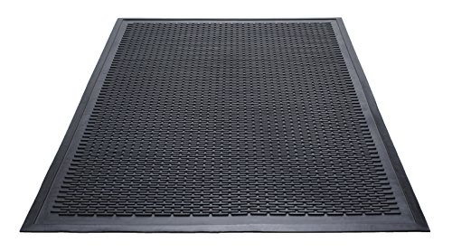 Product Cover Guardian 14040600 Clean Step Scraper Outdoor Floor Mat, Natural Rubber, 4'x 6', Black, Ideal for any outside entryway, Scrapes Shoes Clean of Dirt and Grime