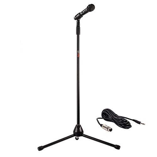 Product Cover Nady MSC-3 Center Stage Microphone with sturdy metal adjustable tripod microphone stand with clip, and 20 ft. cable - Perfect for live performance, recording, karaoke, rehearsal, public address