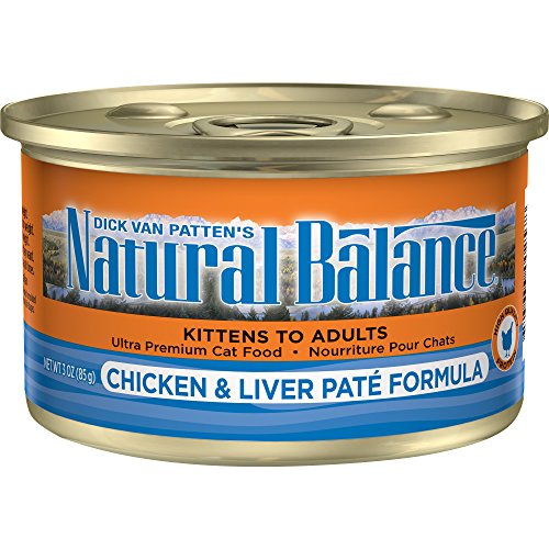 Product Cover Natural Balance Ultra Premium Wet Cat Food, Chicken & Liver Paté Formula, 3 Ounce Can (Pack of 24)