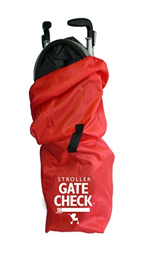 Product Cover J.L. Childress Gate Check Bag for Single Umbrella Strollers, Durable and Lightweight, Water-Resistant, Drawstring Closure with Adjustable Lock, Webbing Handle, Includes Stretch Zipper Pouch, Red